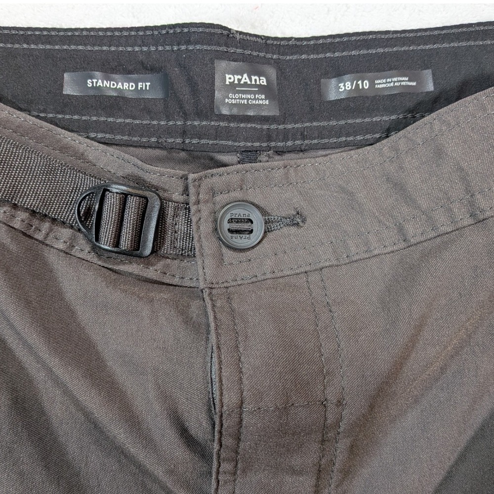 Prana Zion Charcoal Gray Hiking Cargo Shorts Mens 38 Stretch Nylon Standard Fit - Picture 3 of 6